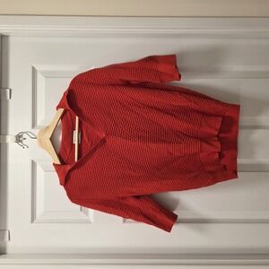 Frank and Oak - The Johnny Collar Half Sleeve Sweater in Poppy Red